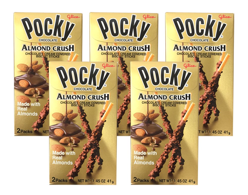 15 Packs Pocky Chocolate Almond Crush Biscuit By Glico 1.45oz