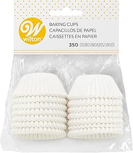 Wilton Mini Baking Cups - Use Mini Baking Liners for Baking Cupcakes or Muffins, Ideal for Holiday Candy and Nuts Too, White, 1.25-Inch Diameter, 350-Count