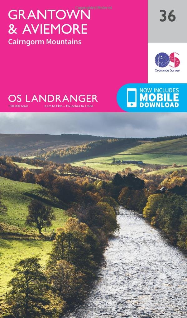 Grantown & Aviemore Map | Cairngorm Mountains | Ordnance Survey | OS Landranger Map 36 | Scotland | Walks | Cycling | Days Out | Maps | Adventure: 036 Map – Folded Map, 24 Feb. 2016