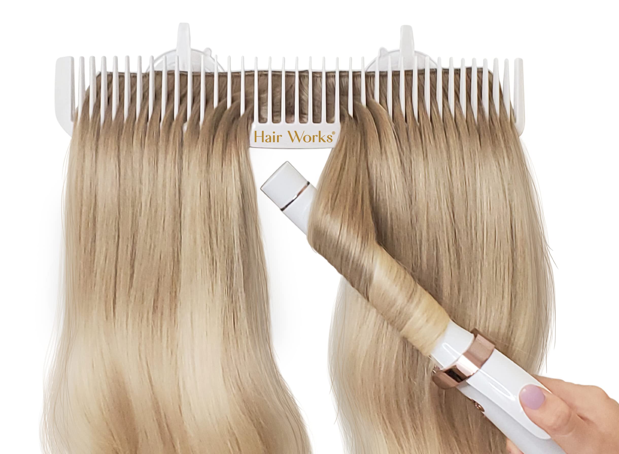 ULTRA Hair Extension Holder - Professionally Designed to Securely Hold Extra Wide Wefts including Halos, Hand Tied Wefts, Beaded Wefts and Full Bundles While You Wash, Color, Style & Store