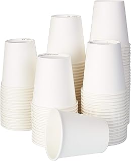 ECO BRO Vasos De Papel Biodegradables Compostables Ecológicos 200 ml Desechables para Agua Bebidas Calientes y fría (100)