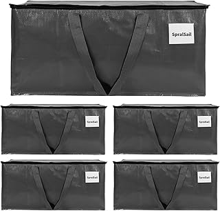 SpralSail Moving Bags, 93L Extra Large Storage Bags with Zippers & Handles, Waterproof Totes for Storage Clothes, Bedding...