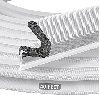 Kerf Weather Stripping Door Seal for Large Gap and Easy Installation (40 Feet, White)