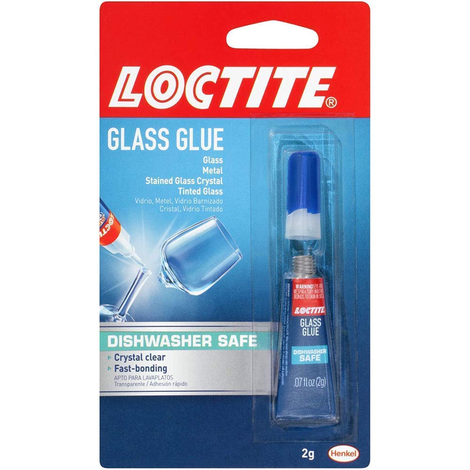 Loctite Glass Glue, 2 Gram Tube, 1 Pack - Clear Superglue for Glass, Plastic, Wood, Metal, Crafts, & Repair, Instant Glue Adhesive, Quick Dry