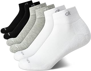 Calvin Klein Women's Athletic Sock - Cushion Quarter Cut Ankle Socks (6 Pack)