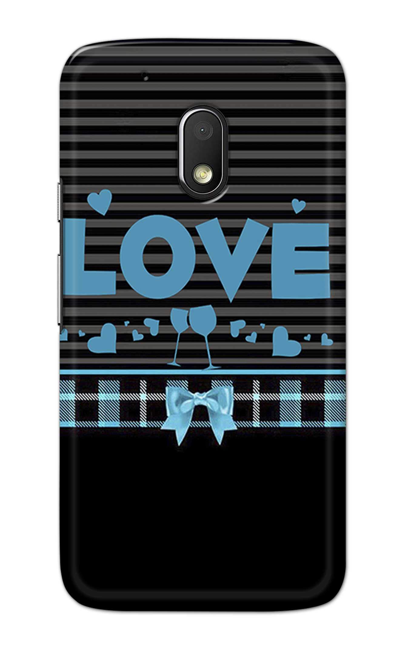 PRINTFIDAA Love Party with Hearts and Bow Black Background Designer Case for Moto G Play (4th Gen), Motorola Moto G4 Play Back Cover