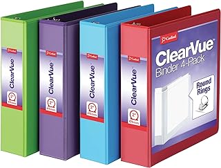 Cardinal 3 Ring Binders, Binders for School and Office, Durable 2 Inch Binder with Round Rings, Holds 475-Sheets, ClearVue...