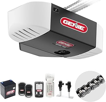 Image of Genie Chain Drive 750 3/4 HPc Garage Door Opener w/Battery Backup - Heavy Duty - Operate your garage door when the primary power is out - Wireless Keypad Included, Model 7035-TKV,BLACK