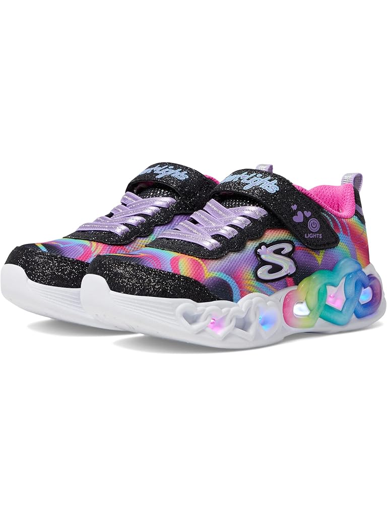 Black SKECHERS KIDS Sport Lighted-Infinite Heart Lights 303750L (Little Kid/Big Kid)