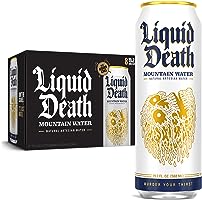 Liquid Death, Still Mountain Water, 8-Pack (King Size 19.2oz Cans), Real Mountain Source