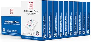 TRU RED Printer Paper, 8.5" x 11" -inch, 20 lbs., 96 Brightness Rating. Matte White Paper Finish (500 Sheets/Ream, 10 Ream...