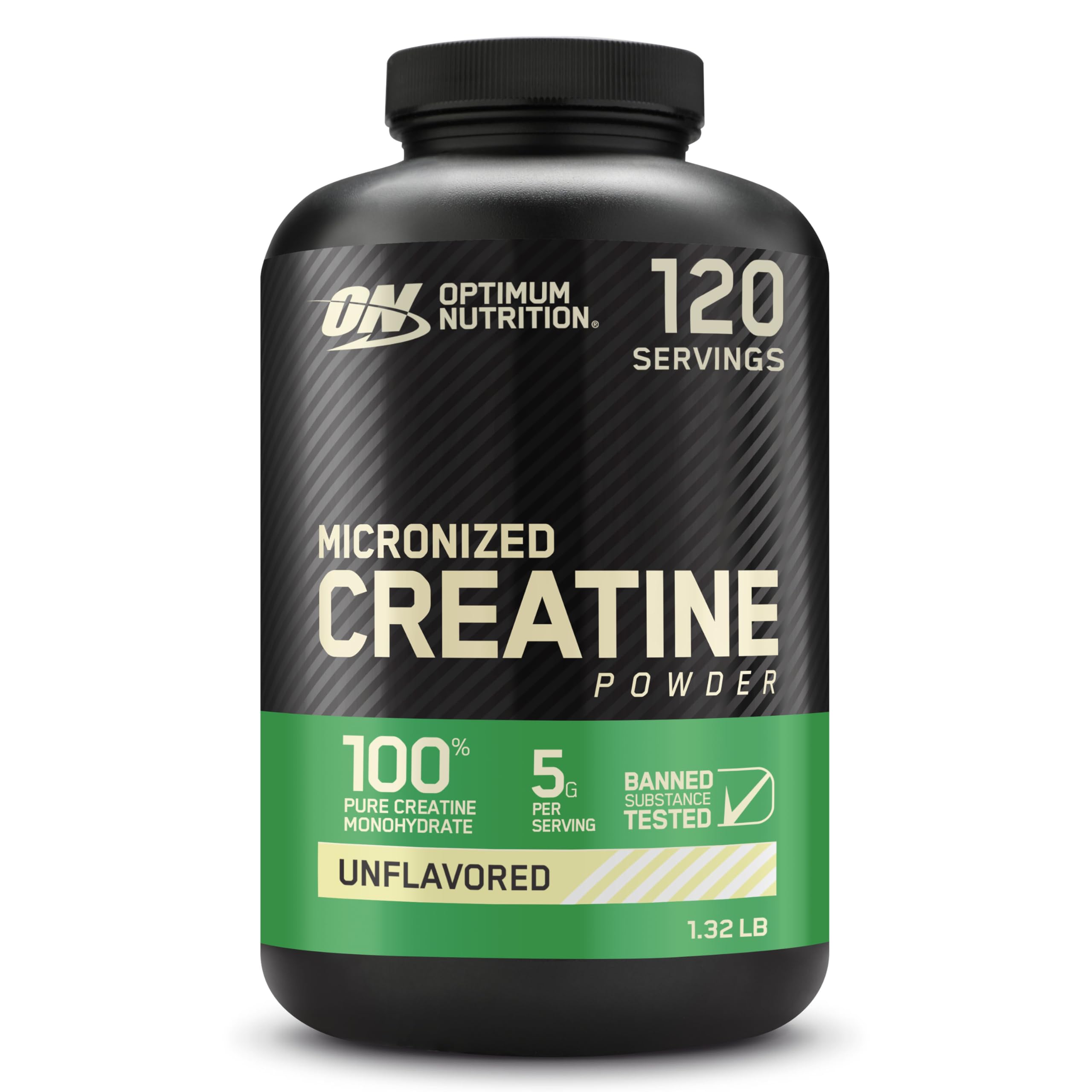 Optimum Nutrition(ON) Micronized Creatine Monohydrate Powder for Muscle Building Support - Unflavored, 600 Grams, 120 Servings