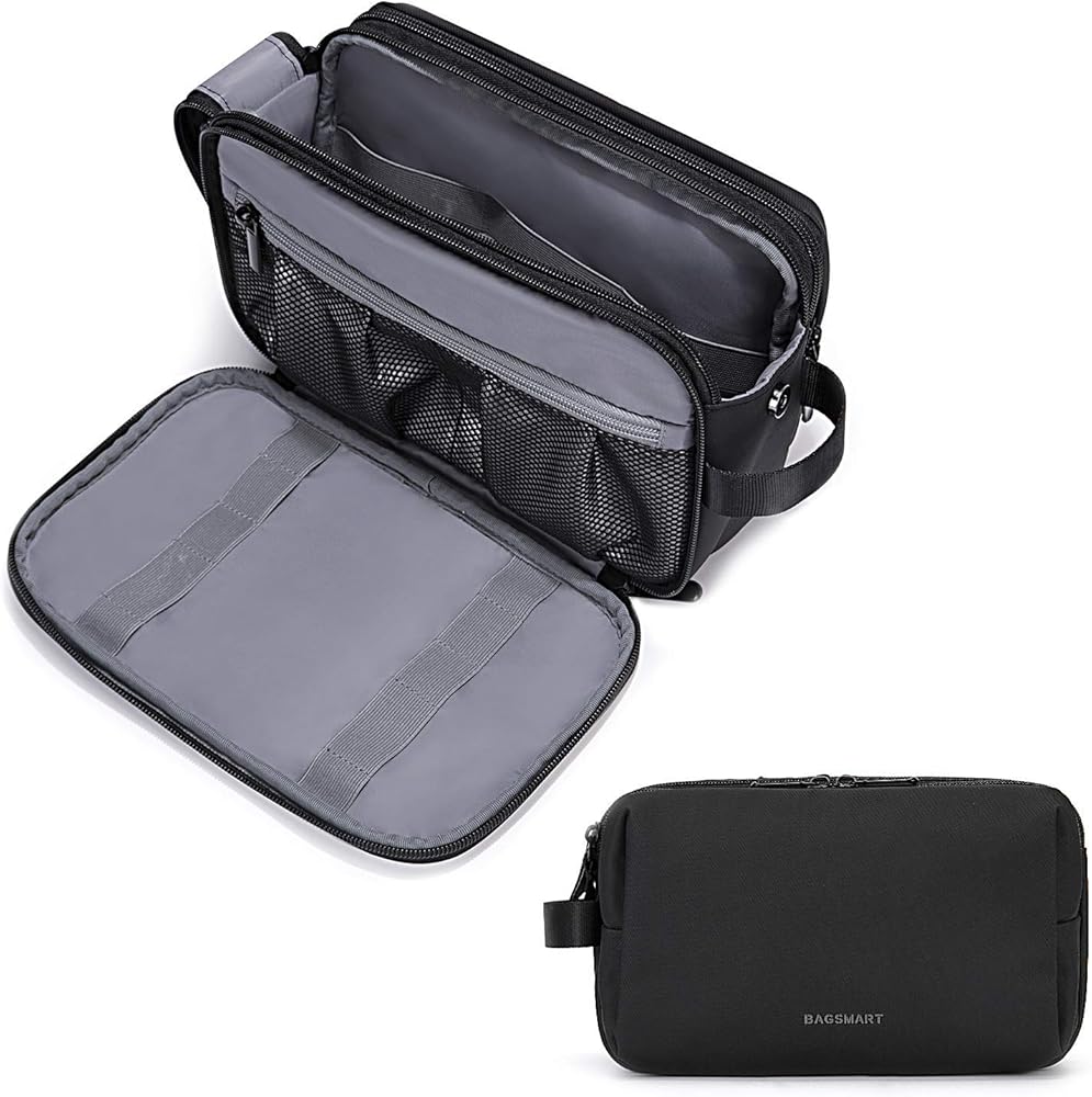 Amazon.Com: Bagsmart Toiletry Bag For Men, Travel Toiletry Organizer Dopp  Kit Water-Resistant Shaving Bag For Toiletries Accessories, Door Room  Essentials, Black : Beauty & Personal Care