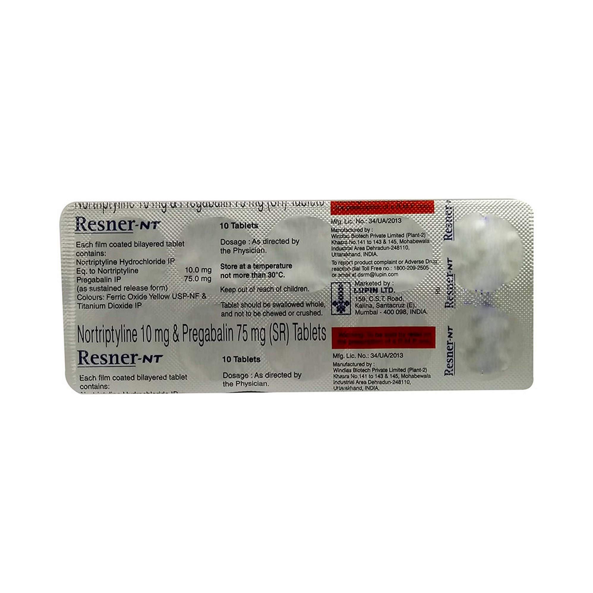 Resner-NT -Strip of 10 Tablets.