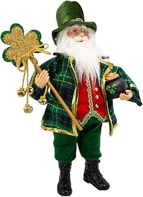 Kurt S. Adler 18" Kringle Klaus Irish Santa with Staff Figure