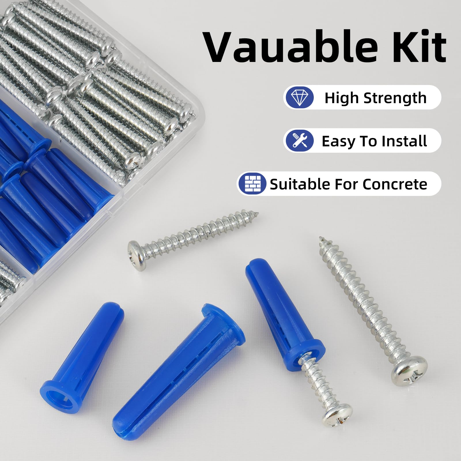 Snapklik.com : VGBUY 180PCS Conical Concrete Anchors And Screws ...