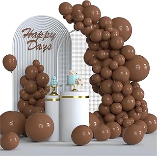 110pcs Dark Brown Balloon Garland Arch Kit, 18 12 10 5 Inch Brown Latex Balloons Different Sizes Pack for Graduation Weddi...