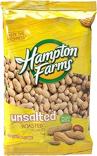 Hampton Farms - USA Grown All-Natural - Fancy Roasted In-Shell Unsalted Peanuts - 3 lb. Bag