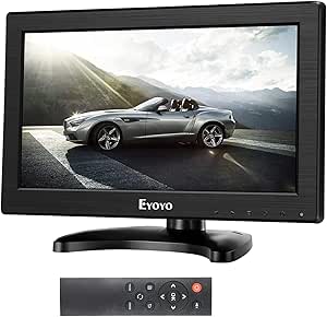 Eyoyo 12&#34; Inch TFT LCD Monitor with AV HDMI BNC VGA Input 1366x768 Portable Mini HD Color Screen Display with Built-in Speaker