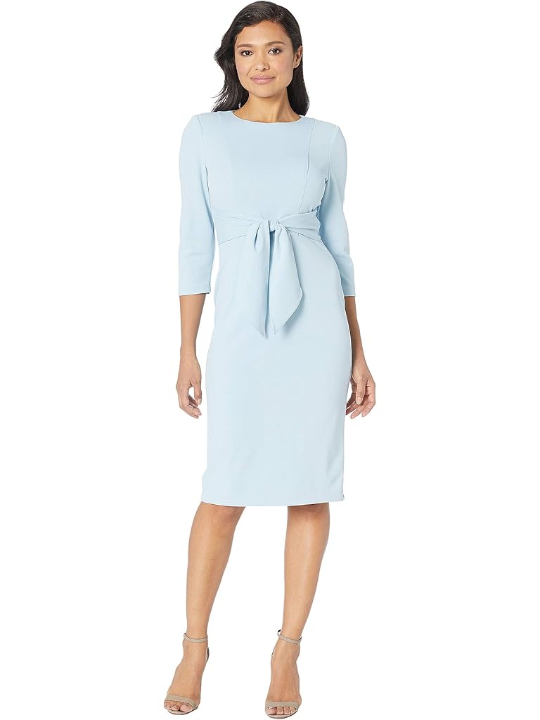 Adrianna Papell Knit Crepe Tie Waist Sheath Dress