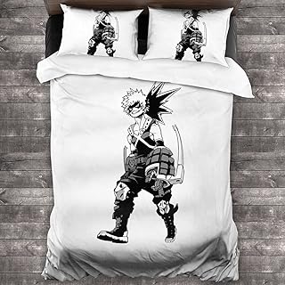 Anime & Bakugo Three Piece Bedding 100% Soft Microfiber Bed Suit Bedroom Decoration Three Piece Set