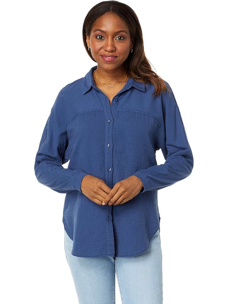 bobi Los Angeles Button-Down Mixed Collar Shirt