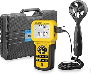 BTMETER BT-846A Pro HVAC Anemometer Measures Wind Speed Wind Flow Wind Temperature CFM Air Flow Velocity Meter with Backli...