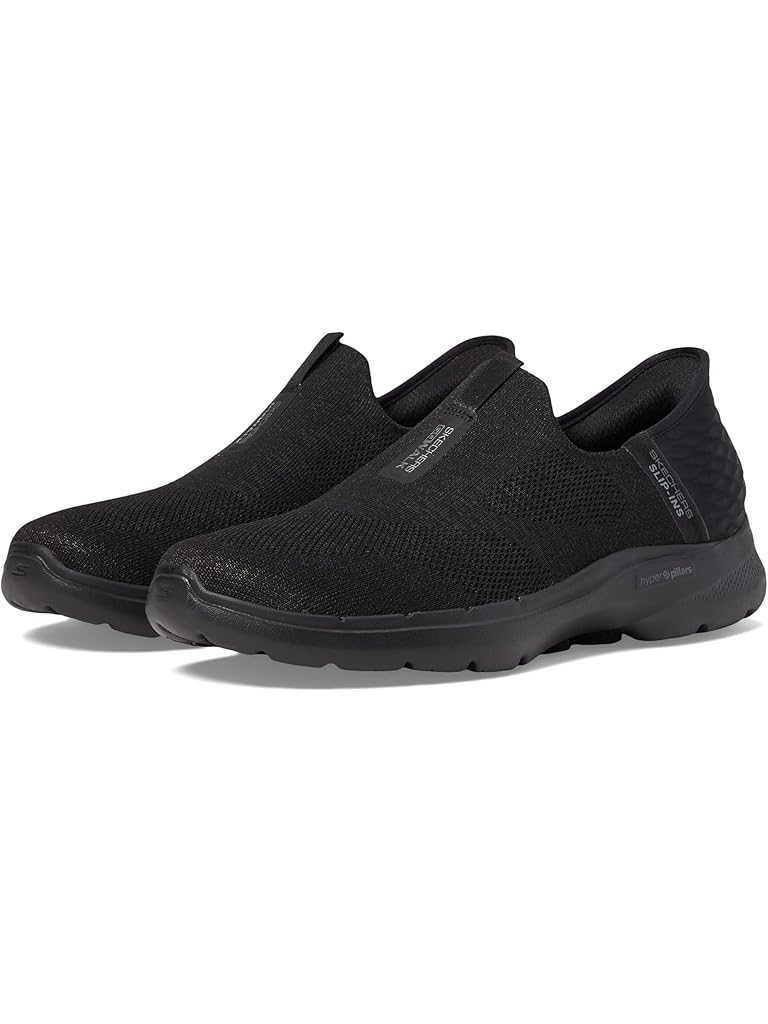 Black SKECHERS Performance Go Walk 6 Fabulous View Hands Free Slip-Ins