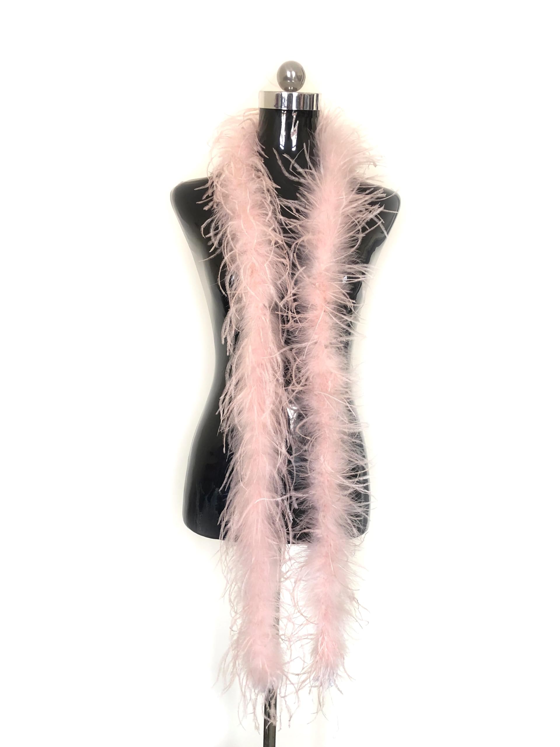 Ostrich Feather Boa 1ply 2Yards Length for DIY Crafts Costume Sewing Wedding and Home Decoration (Old Rose#13)