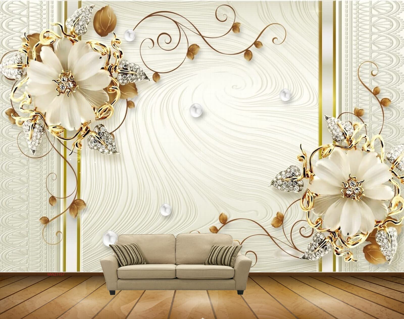 Avikalp Exclusive AWZ0201 3d Wallpaper Large Mural Wall Classic White   Avikalp International  3D Wallpapers