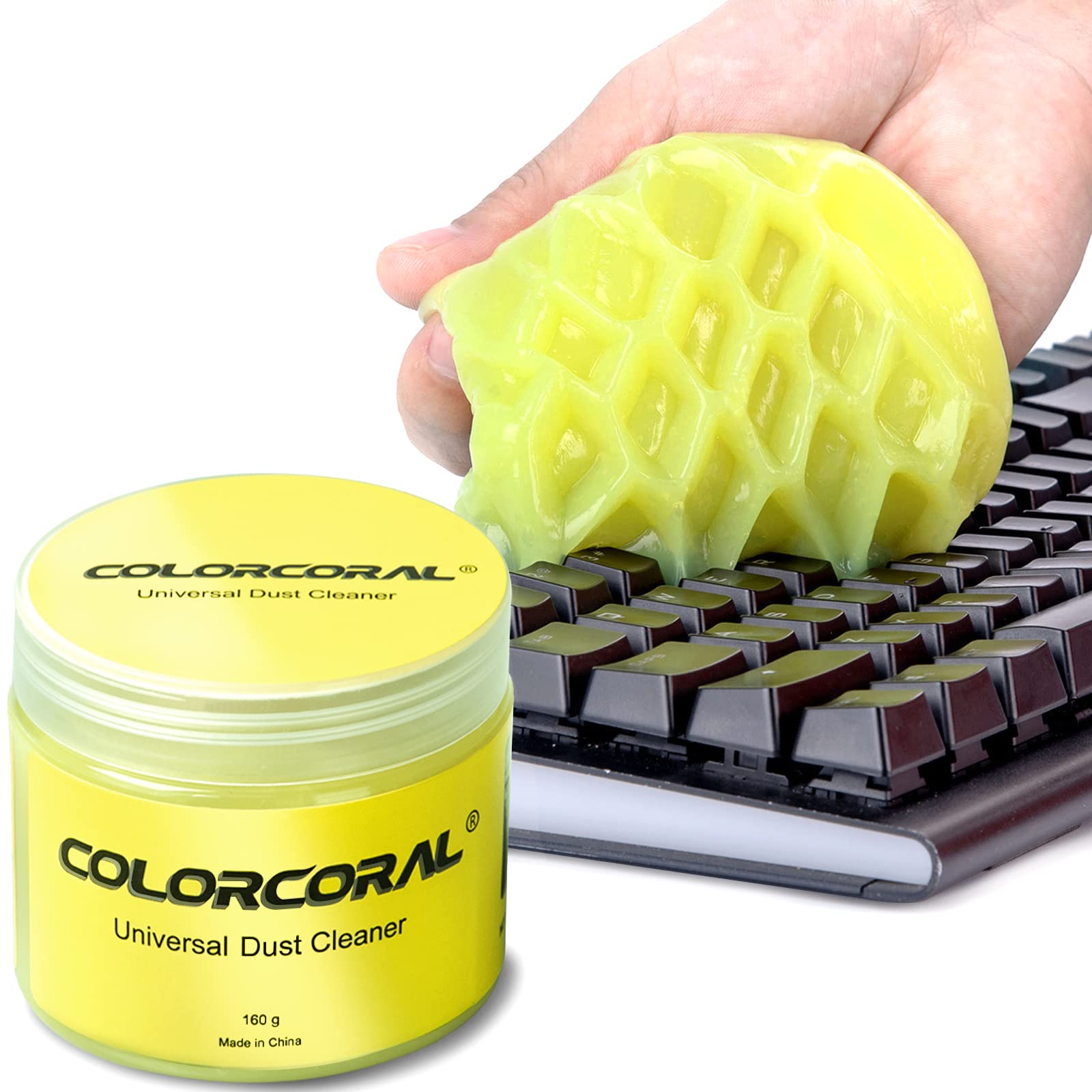 COLORCORAL Cleaning Gel Universal Dust Cleaner for PC Keyboard Car Detailing Office Electronics Laptop Dusting Kit Computer Dust Remover, Stocking Stuffers for Men Women Kids Teens 160g