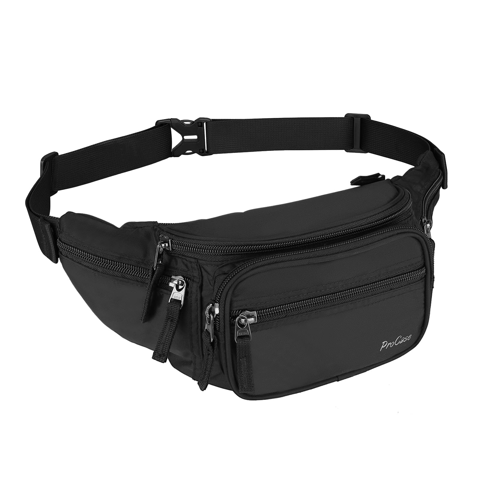 ProCase Waist Bag Running Bag for Men Women, Belt Bag Phone Holder for Travel Running Hiking Outdoor Sports -Black