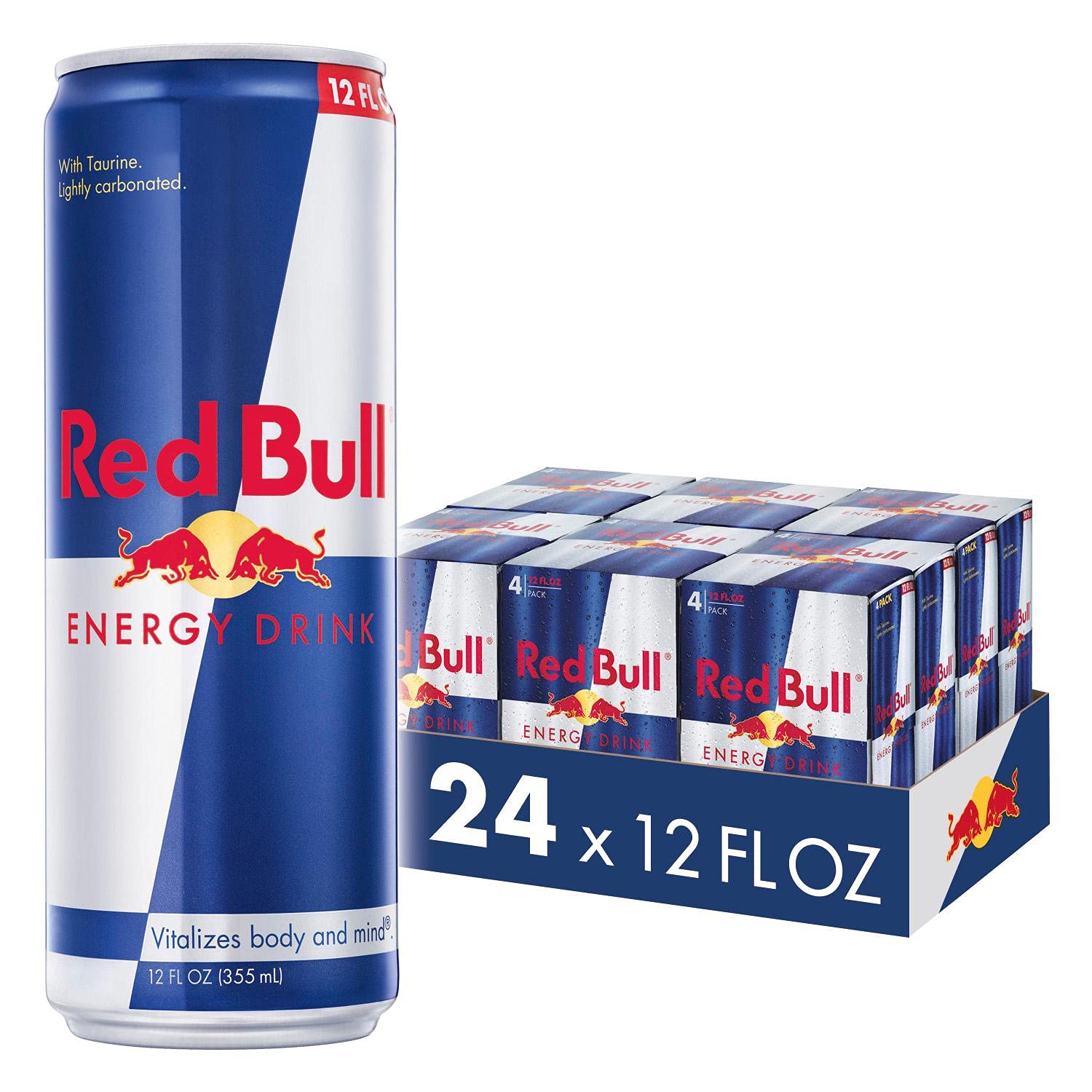 Red Bull Energy Drink with 114mg Caffeine plus Taurine & B Vitamins, 12 Fl Oz, 6 Packs of 4 Cans (Pack of 24)