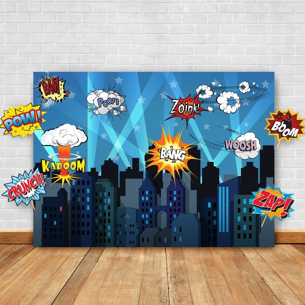 Superhero Cityscape Backdrop