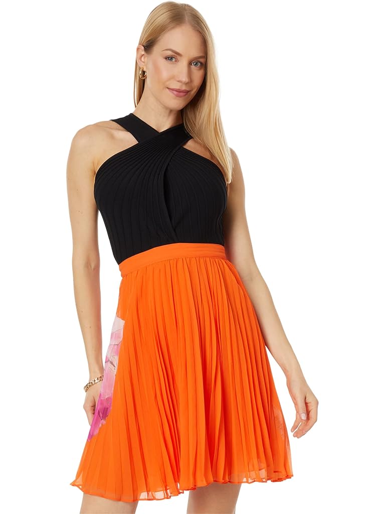 Ted Baker Amariee Cross Front Pleated Dress with Knit Bodice