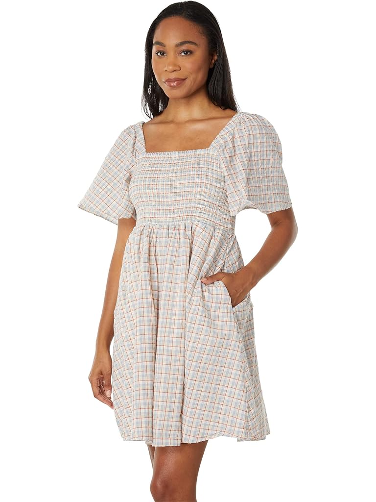 Madewell Seersucker Lucie Tie-Back Mini Dress in Plaid