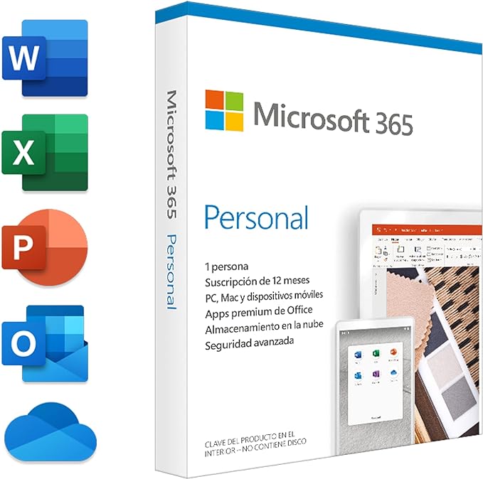 Microsoft 365 Personal | Suscripción anual | Para 1 PC o Mac, 1 tableta  incluyendo iPad, Android, o Windows, además de 1 teléfono : :  Software