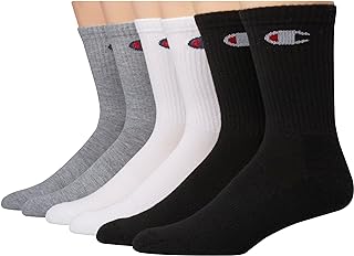 Champion Men's Double Dry Moisture Wicking Crew Socks; 6, 8, 12 Packs Available