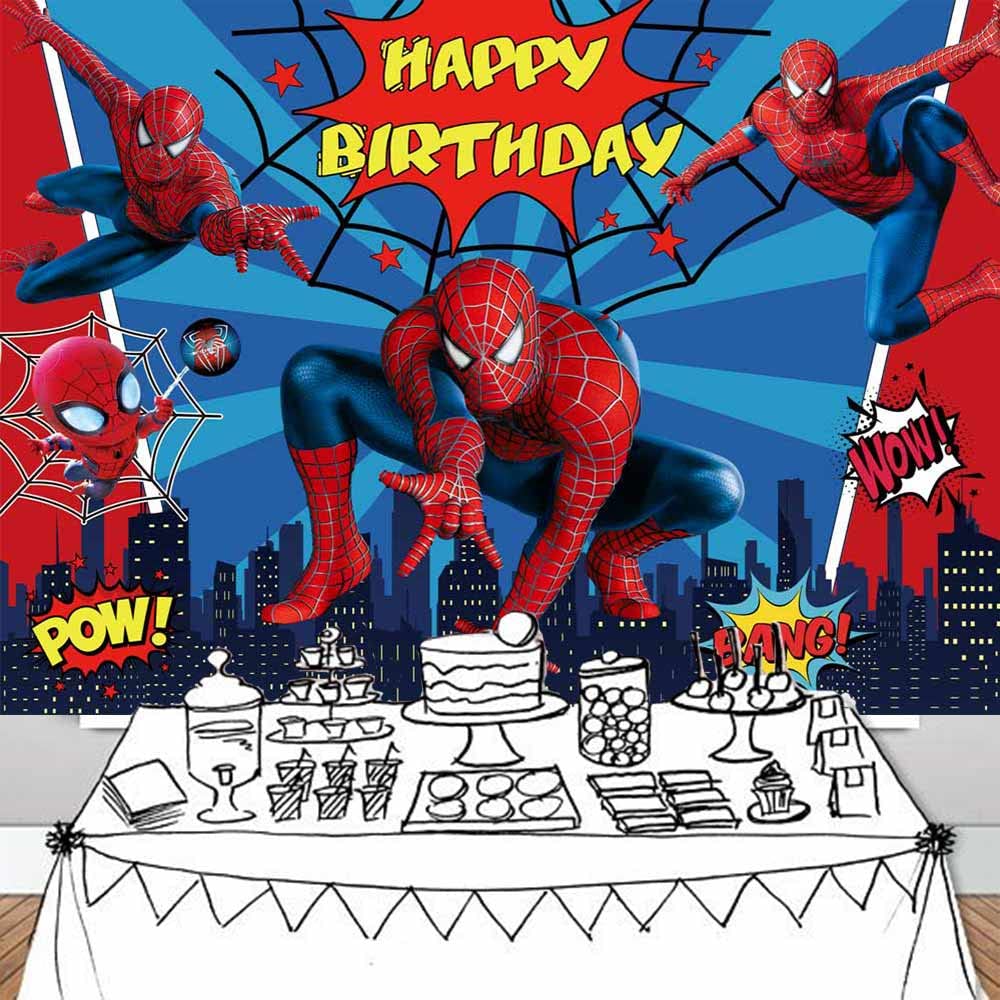 Spiderman Birthday Background