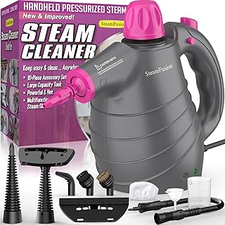 Pressurized Handheld Steam Cleaner with 10pcs Accessories&Safety Lock, Multi-Purpose Natural Deep Cleaning Steamer, Multi-...