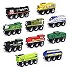 SainSmart Jr. Wooden Train Set Accessories, Magnetic Toy Car Set (10 PCS), Compatible with All Major Brands, Gift for Toddlers, Boys, and Girls Aged 3+