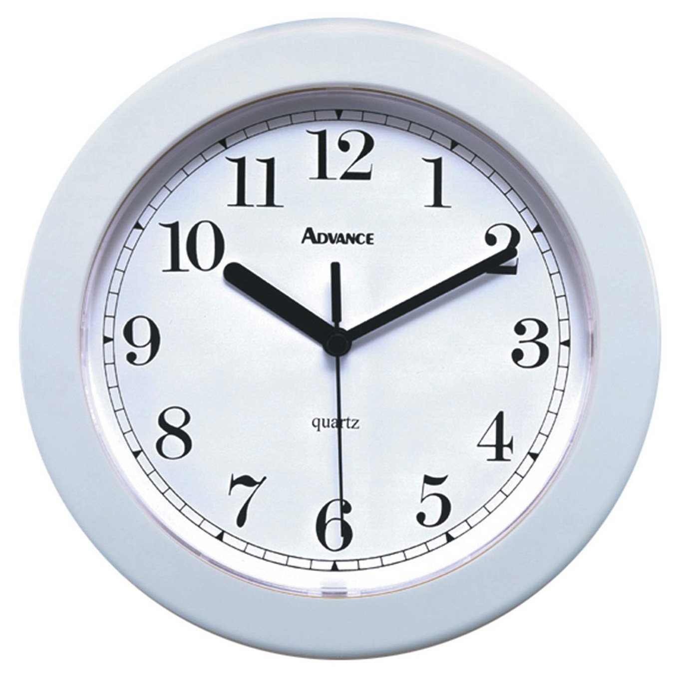 Geneva Clock Company Advance Analog Hanging Wall Clock, 8", White