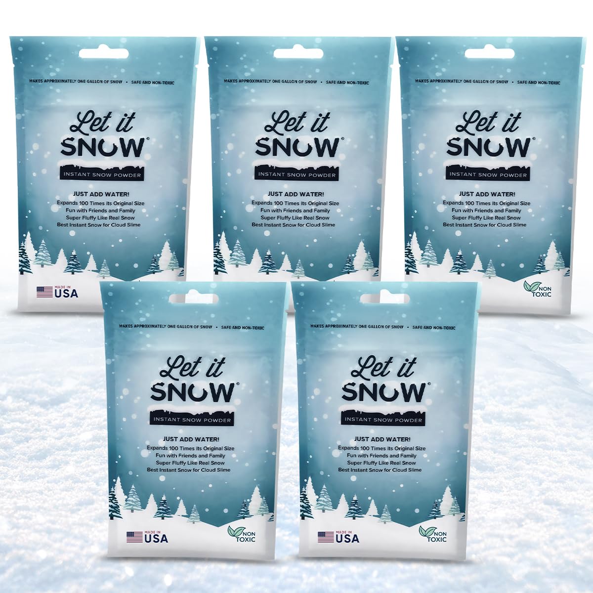 Let it Snow Instant Snow Powder for Slime - Premium Fake Snow for Cloud Slime and Holiday Snow Decorations - Made in The USA - 20 Litres