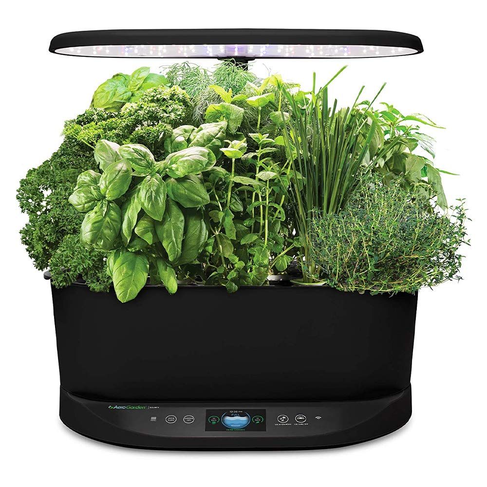 AeroGarden Bounty - Indoor Garden with LED Grow Light, WiFi and Alexa Compatible, Black