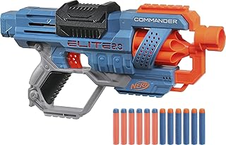 NERF Elite 2.0 Commander RD-6 Blaster, 12 Darts, 6-Dart Rotationstrommel, Tactical Rail Steckschienen, Befestigungspunkte,...