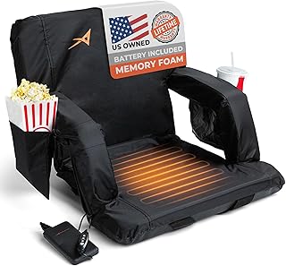 Heated Stadium Seats for Bleachers with Back Support – USB Battery Included - Upgraded 3 Levels of Heat - Foldable Chair -...