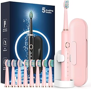 Rtauys M5 Sonic Electric Toothbrush for Adults and Kids - Rechargeable Electric Toothbrush Kids Ages 12+ and Adults with 8...