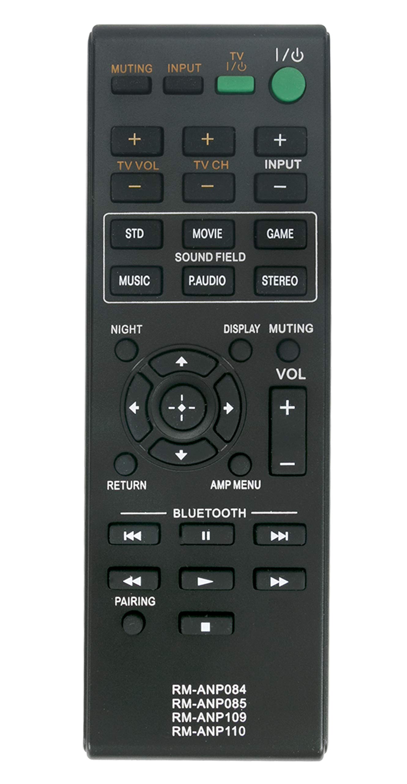 Vinabty VINABTY New RM-ANP109 Replaced Remote fit for Sony Audio Vidio System HT-CT260 SA-CT260 HT-CT260C HT-CT260H HT-CT260HP SA-CT260H SA-WCT260H RM-ANP084 HT-CT260 HT-CT260W Home Theater Sound RM-A