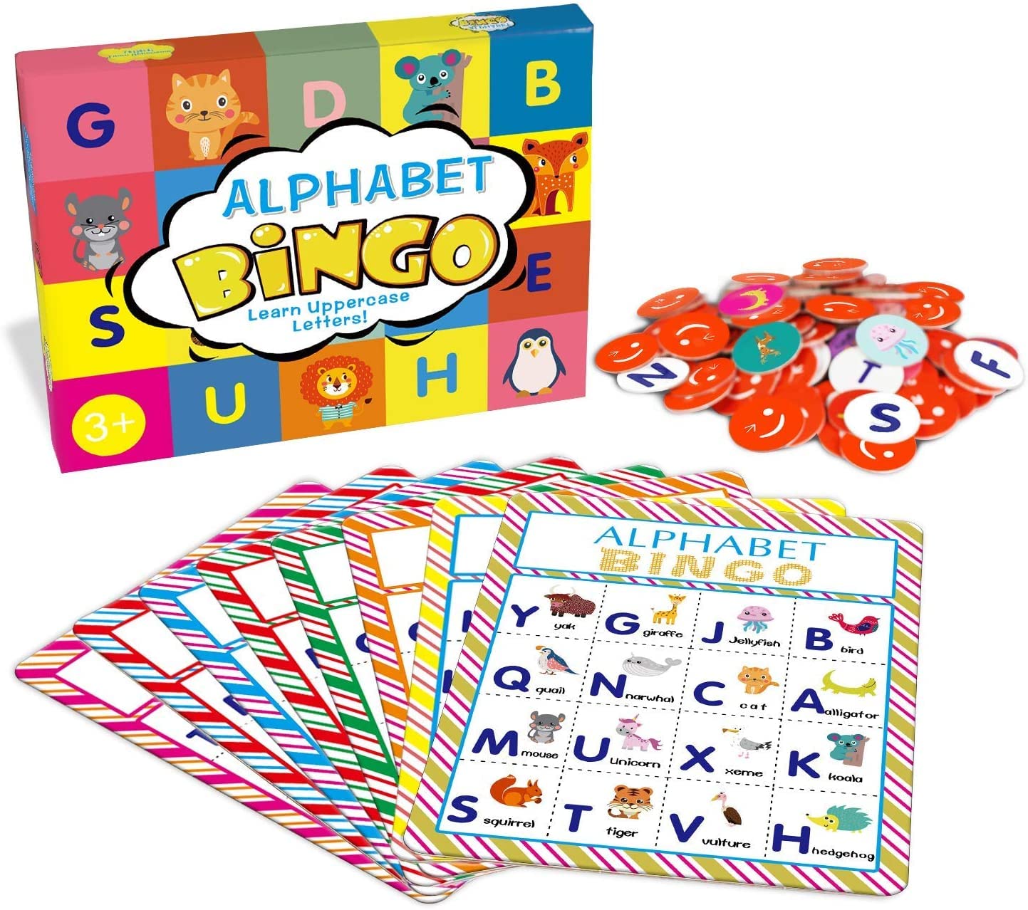 Buy DEEPLAY Alphabet Bingo Game Card, Educational ABC Letters Animals ...