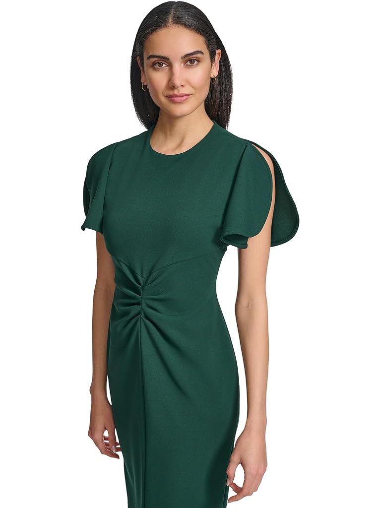 Calvin Klein Scuba Crepe Split Sleeve Sheath